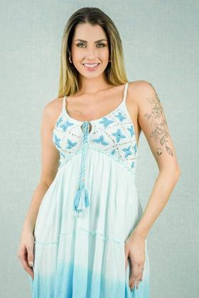 Imagem de Vestido Longo Viscose de Alcinha Degradê GE670D com Cordão