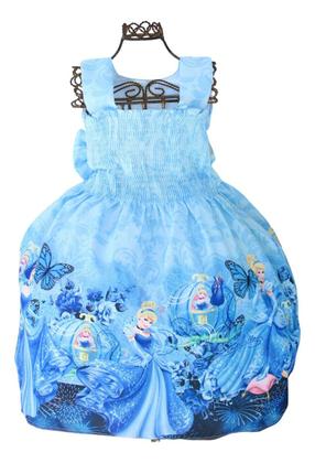 Imagem de Vestido Luxo Infantil Festa Meninas Frozen Elsa Tiara Casual
