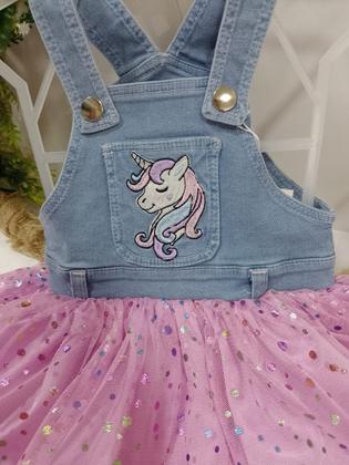 Imagem de Vestido Luxo Jeans Bebê Menina Verão Lessa Kids Enxoval 7967