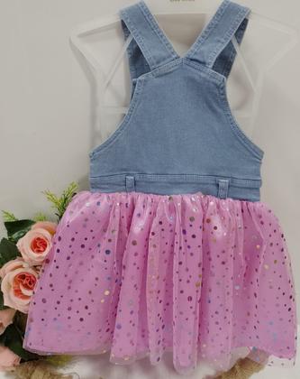 Imagem de Vestido Luxo Jeans Bebê Menina Verão Lessa Kids Enxoval 7967