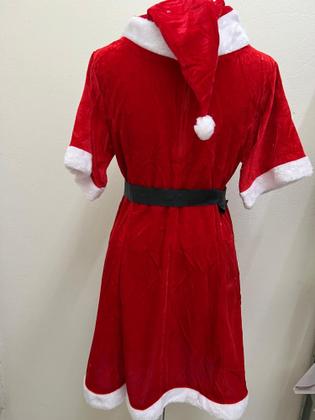 Imagem de Vestido Mamãe Noel Veludo Adulto Fantasia Roupa Natal Festa