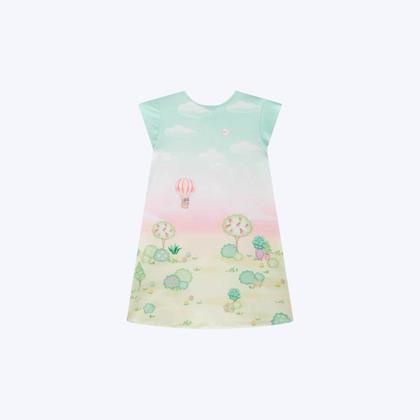 Imagem de Vestido Manga Curta Em Malha Power Colorido Infantil Menina Infanti 83019 Verde