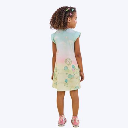 Imagem de Vestido Manga Curta Em Malha Power Colorido Infantil Menina Infanti 83019 Verde