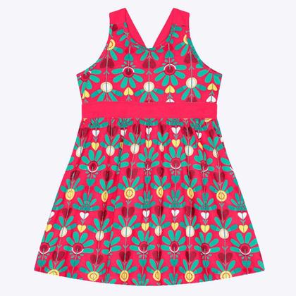 Imagem de Vestido Manga Curta Floral Infantil Menina Kyly 1000478