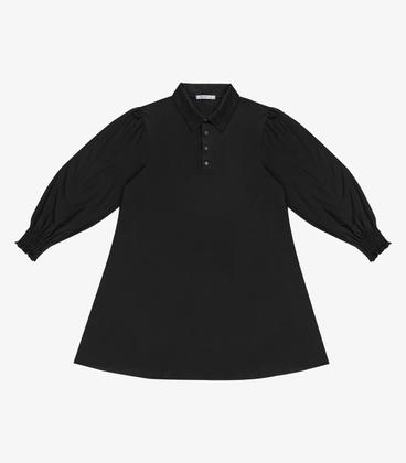 Imagem de Vestido Manga Longa Evase Plus Size Secret Glam Preto