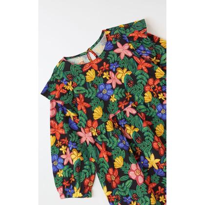 Imagem de Vestido Manga Longa Infantil Malha Ramo de Flor Fábula