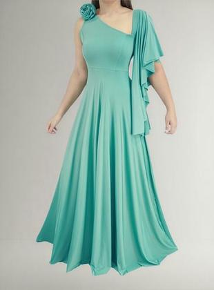 Imagem de Vestido Manga Longo Para Madrinha Casamento Festa Godê Flor