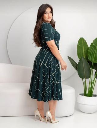 Imagem de Vestido Max Mídi Godê Com Cinto Moda Evangélica