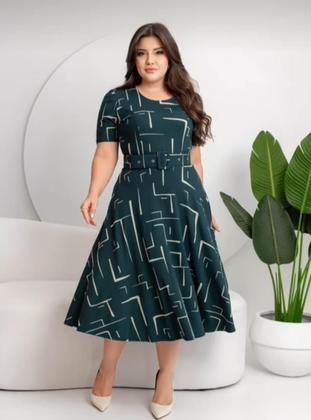 Imagem de Vestido Max Mídi Godê Com Cinto Moda Evangélica