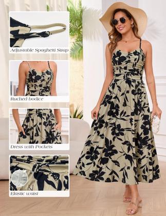 Imagem de Vestido maxi Annebouti, verão, primavera 2025, estampa floral