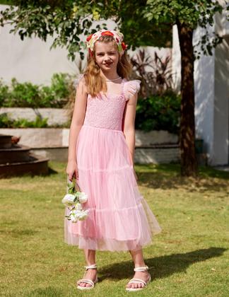 Imagem de Vestido maxi Arshiner Girl Summer sem mangas rosa tamanho 7-8