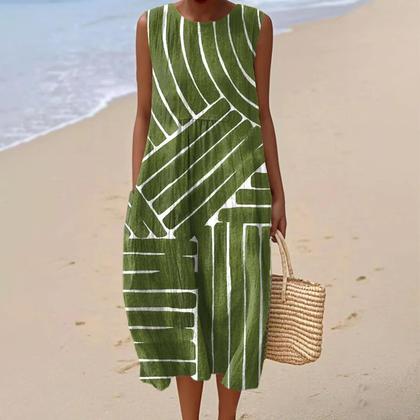 Imagem de Vestido maxi feminino Akivide com estampa floral boho de verão com bolsos