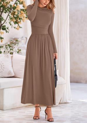 Imagem de Vestido maxi feminino PRETTYGARDEN, casual de primavera, manga comprida