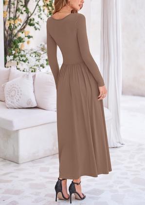 Imagem de Vestido maxi feminino PRETTYGARDEN, casual de primavera, manga comprida