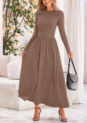 Imagem de Vestido maxi feminino PRETTYGARDEN, casual de primavera, manga comprida