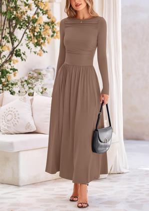 Imagem de Vestido maxi feminino PRETTYGARDEN, casual de primavera, manga comprida