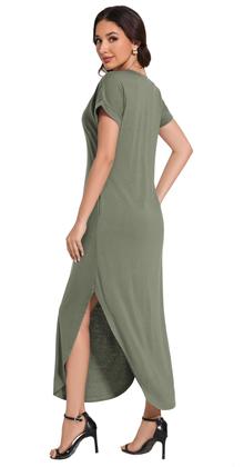 Imagem de Vestido maxi Jeqeocafy casual de verão solto com bolsos para mulheres