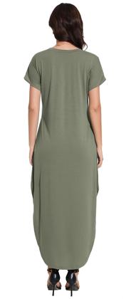 Imagem de Vestido maxi Jeqeocafy casual de verão solto com bolsos para mulheres