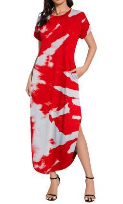 Imagem de Vestido maxi Jeqeocafy feminino, verão de 2025, gola redonda, manga curta