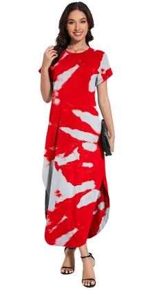 Imagem de Vestido maxi Jeqeocafy feminino, verão de 2025, gola redonda, manga curta