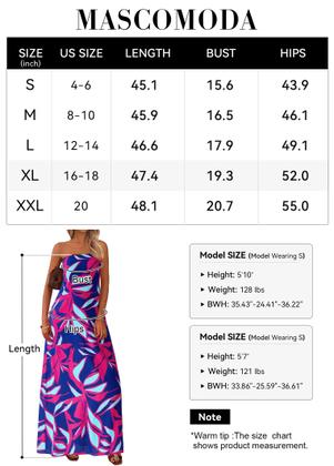 Imagem de Vestido maxi MASCOMODA Summer Boho Floral Tube Top vermelho marinho L