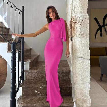 Imagem de Vestido Maxi Sem Mangas Com Decote Redondo E Patchwork Para Mulheres Moda De Verão Festa Prom Clube