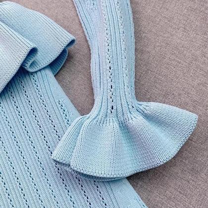 Imagem de Vestido Maxi Tricotado Elegante Com Decote Em V E Cintura Ajustada Para Mulheres Vestido Bodycon