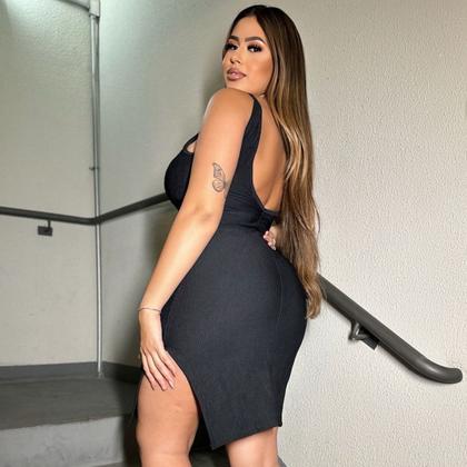 Imagem de Vestido Mel Tecido Anarruga de Alcinha com Bojo