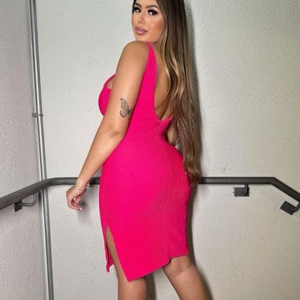 Imagem de Vestido Mel Tecido Anarruga de Alcinha com Bojo