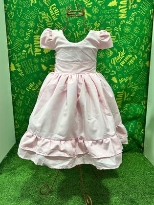 Imagem de Vestido Menina Infantil Elegante Liso Rosa