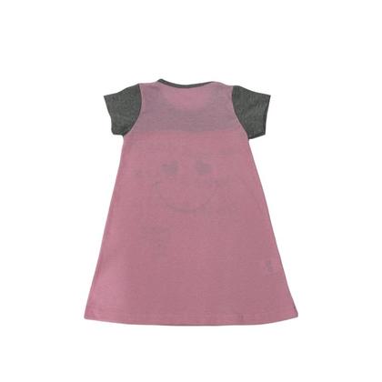 Imagem de Vestido Menina Perfect Mescla/Rosa Manga Curta