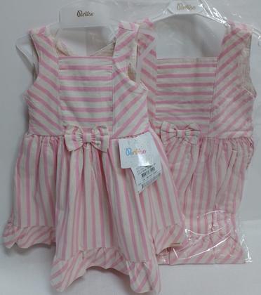 Imagem de Vestido Menina Tecido Nature Listrado Paraiso Verão Rf 15587