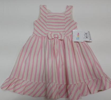 Imagem de Vestido Menina Tecido Nature Listrado Paraiso Verão Rf 15587