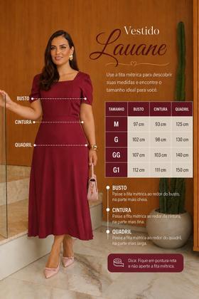 Imagem de Vestido mid saia godê em viscose sarjada moda evangelica plus