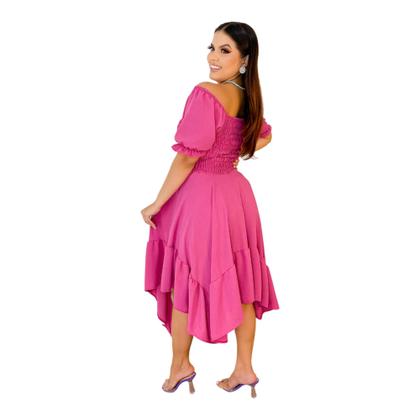 Imagem de Vestido Mide Manguinha Ciganinha Moda Evangélica Luxo Dia