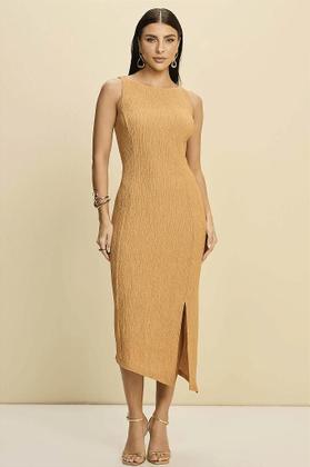 Imagem de Vestido Midi Assimétrico em Malha Creponada - Miravest