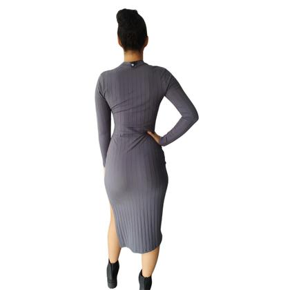 Imagem de Vestido Midi Canelado Manga Longa Colcci