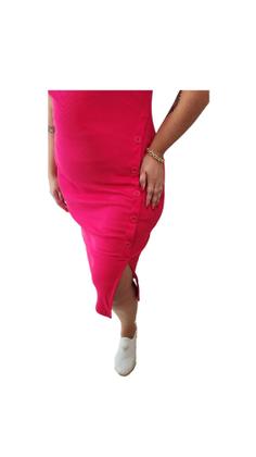 Imagem de Vestido midi com fenda lateral plus size feminino