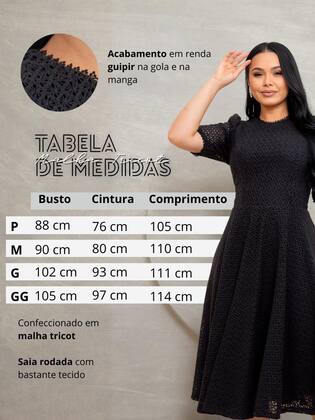 Imagem de Vestido Midi de Festa Casamento Civil Noiva Formatura Godê Evangélico Gola Alta Cor:BrancoTamanho:M