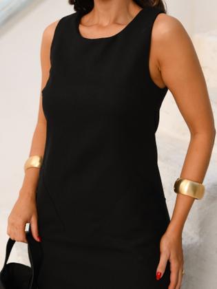 Imagem de Vestido Midi de Linho com Bolsos Laterais Versátil