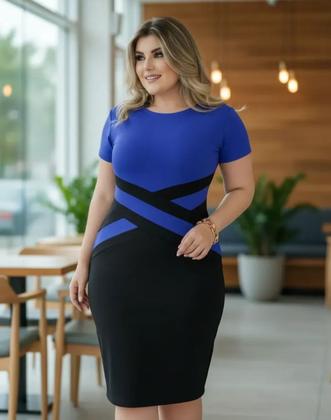 Imagem de Vestido Midi Detalhe em X Moda Feminina Evangélica