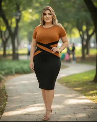 Imagem de Vestido Midi Detalhe em X Moda Feminina Evangélica