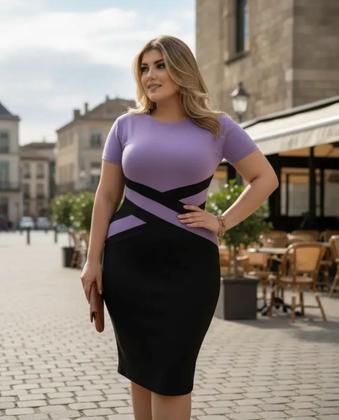 Imagem de Vestido Midi Detalhe em X Moda Feminina Evangélica