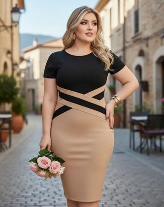 Imagem de Vestido Midi Detalhe em X Moda Feminina Evangélica