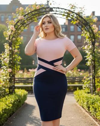 Imagem de Vestido Midi Detalhe em X Moda Feminina Evangélica