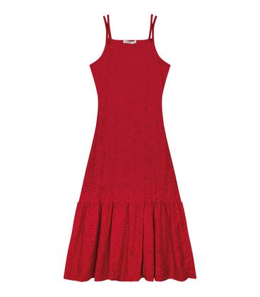 Imagem de Vestido Midi Em Laise Floral Endless Vermelho