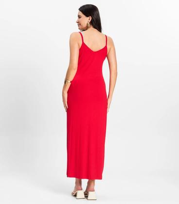 Imagem de Vestido Midi em Ribana Canelada Rovitex Vermelho