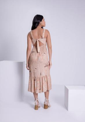 Imagem de Vestido Midi Estampado em Viscose com Babado Lunender 34806