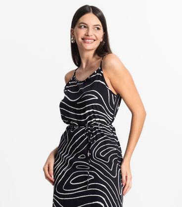Imagem de Vestido Midi Feminino Estampado Select Preto