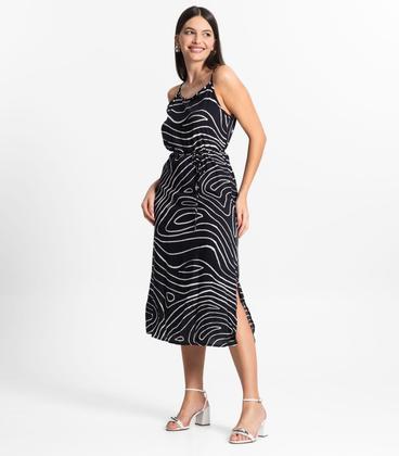 Imagem de Vestido Midi Feminino Estampado Select Preto
